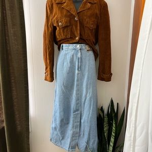 Vintage Women’s Feme Fatal No Excuses Jean Skirt  34”long-Size 13/14